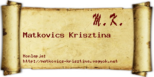 Matkovics Krisztina névjegykártya
