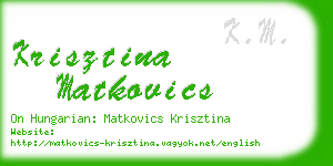 krisztina matkovics business card